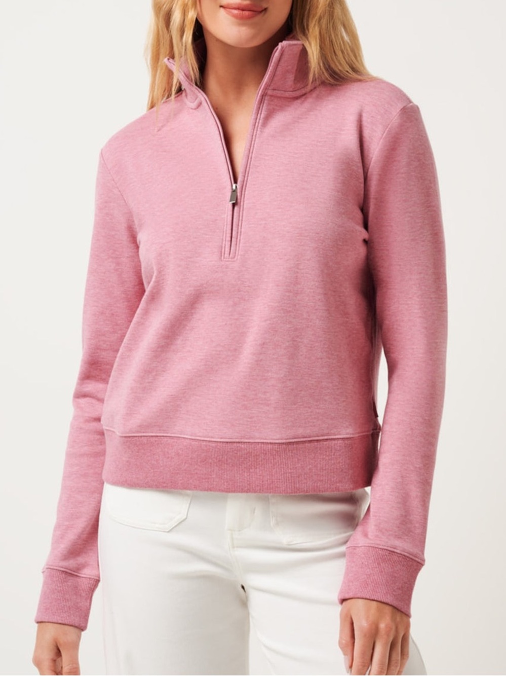 TravisMathew Cloud Fleece Half-Zip Pullover Heather Foxglove